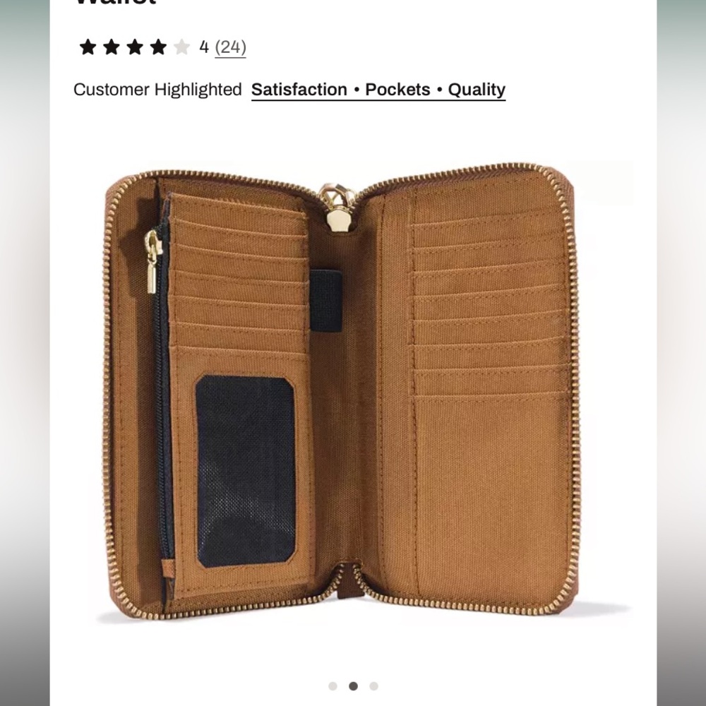 NWT Carhartt 700D Brown Zip-Around Organizer Wallet - Picture 3 of 9